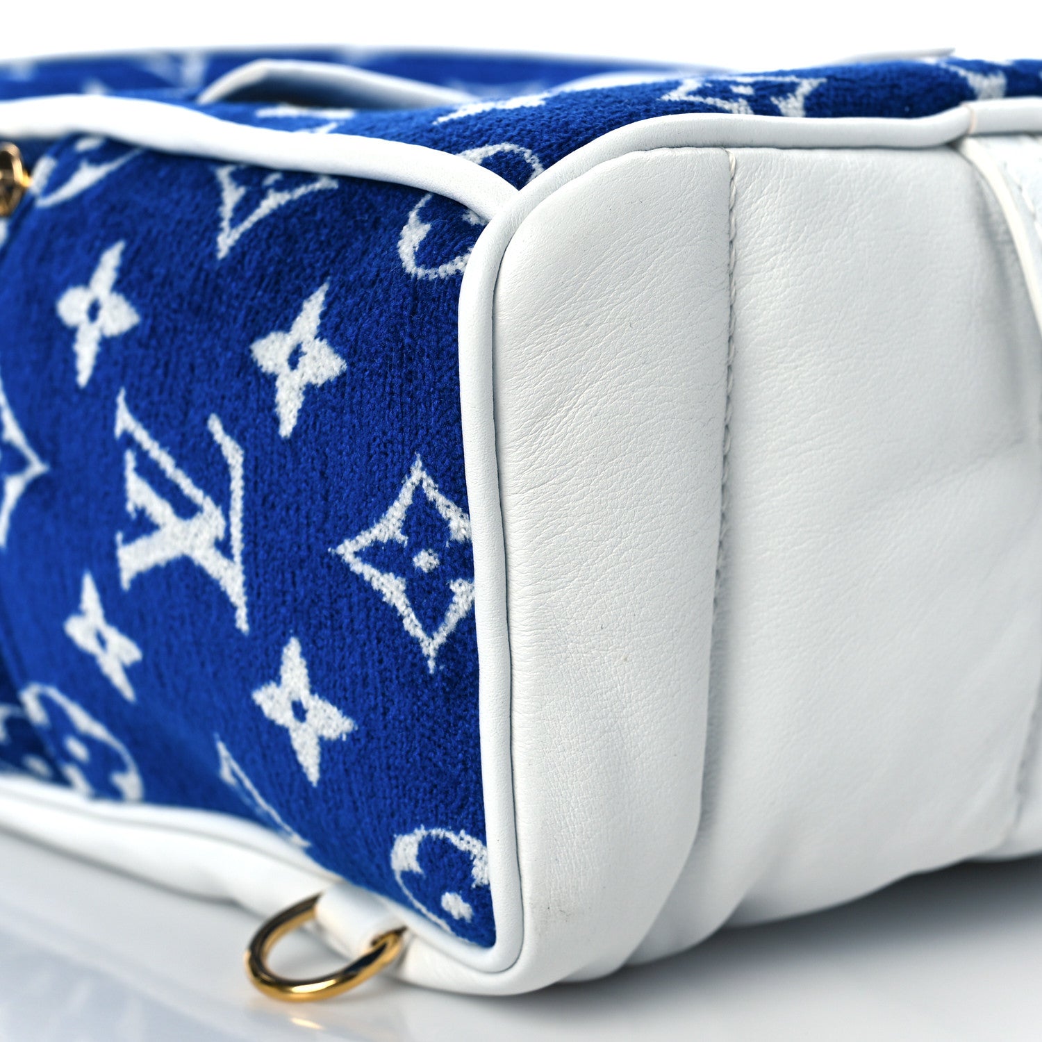 Louis Vuitton Jacquard Velvet Monogram Palm Springs Backpack Mini Blue 7 of 8