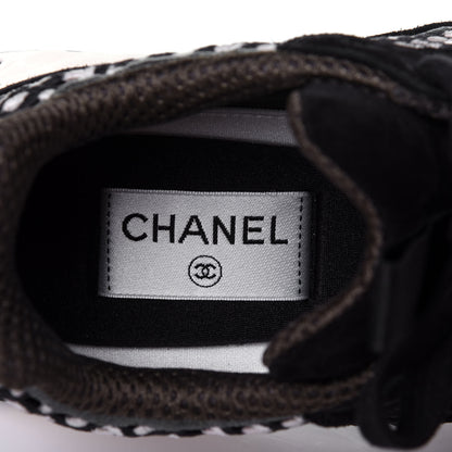 Chanel Suede Calfskin Embroidered CC Sneakers 39 Black 8 of 11