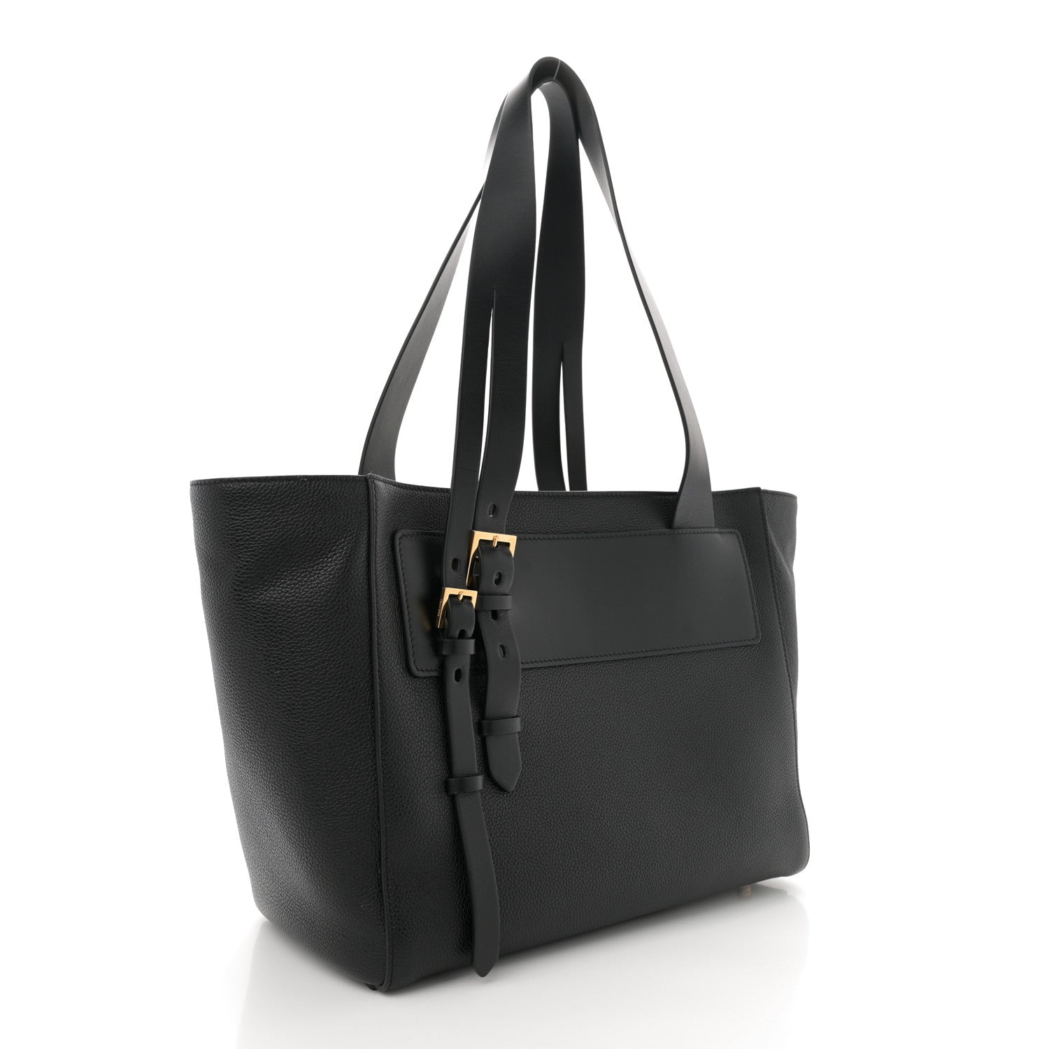 Tom Ford Grained Calfskin Buckle Tote Black 3 of 10