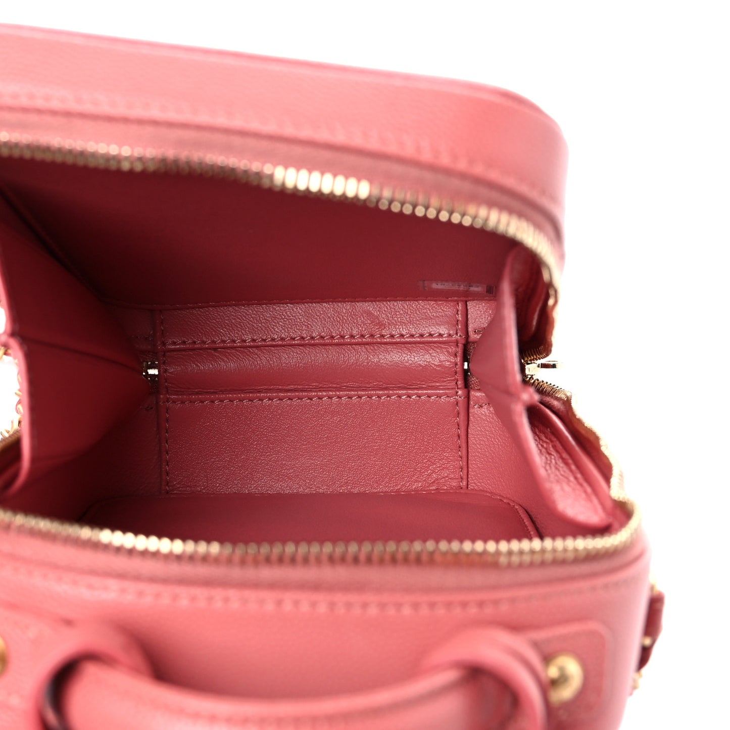 Caviar Quilted CC North South Filigree Vanity Case Pink