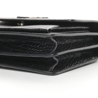 Saint Laurent Calfskin Crocodile Embossed Medium Monogram Sunset Black 10 of 10