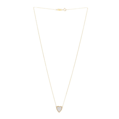 Jennifer Meyer 18K Yellow Gold Mother of Pearl Mini Heart Pendant Necklace 3 of 4