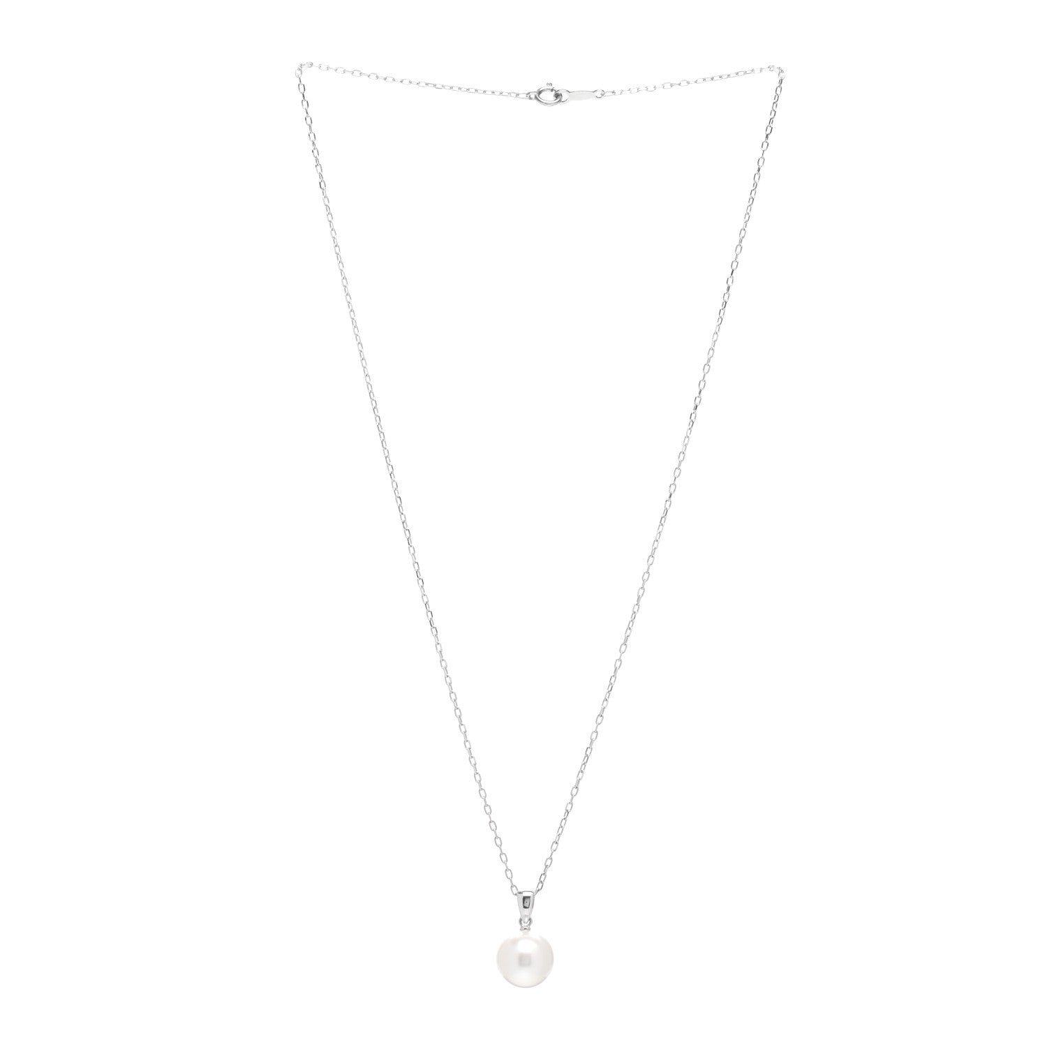 Mikimoto 18K White Gold South Sea Pearl 10mm Drop Pendant Necklace 3 of 4