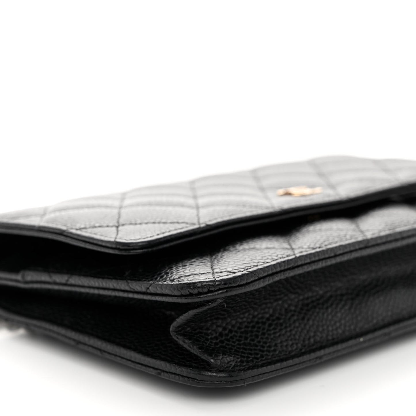 Caviar Quilted Wallet on Chain WOC Black