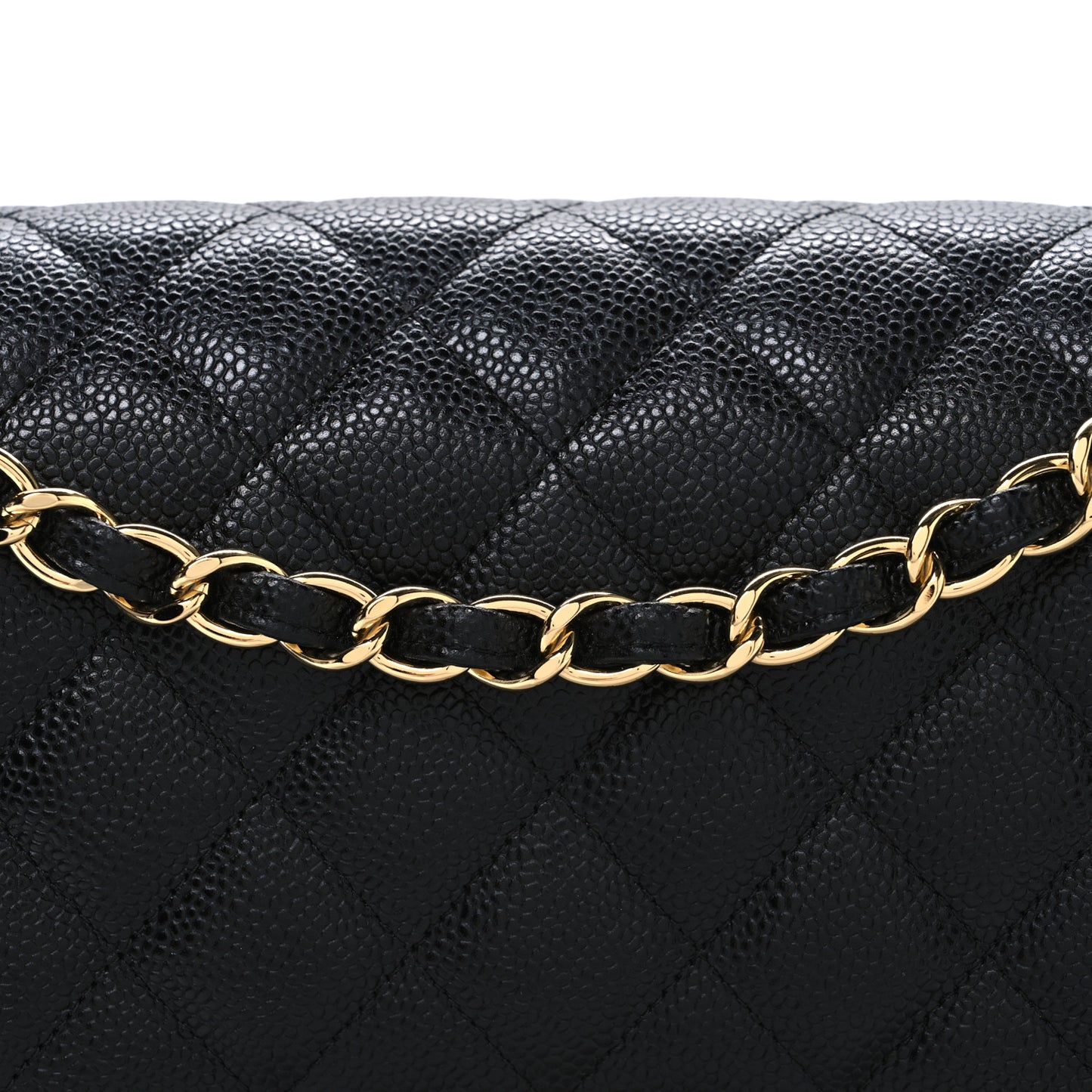 Caviar Quilted Jumbo Double Flap Black