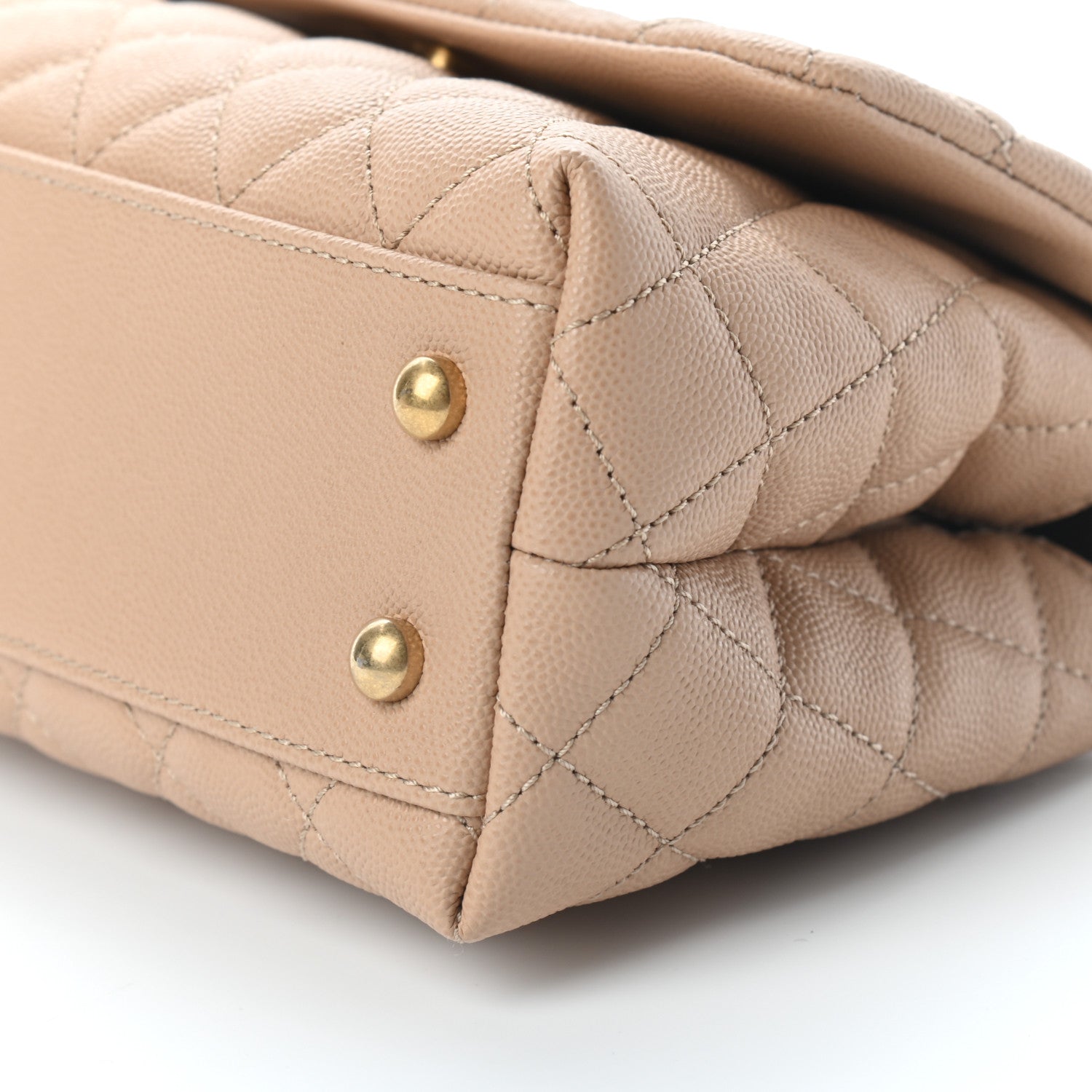 Chanel Caviar Lizard Embossed Quilted Mini Coco Handle Flap Beige 9 of 9