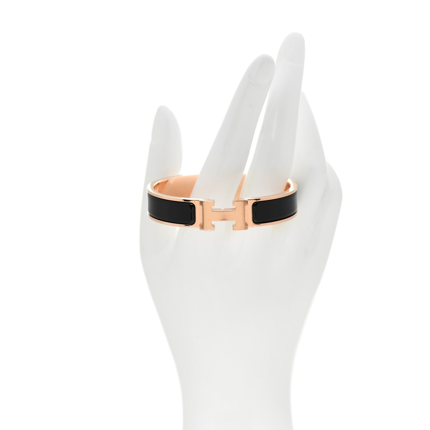 Enamel Narrow Clic Clac H Bracelet PM Black