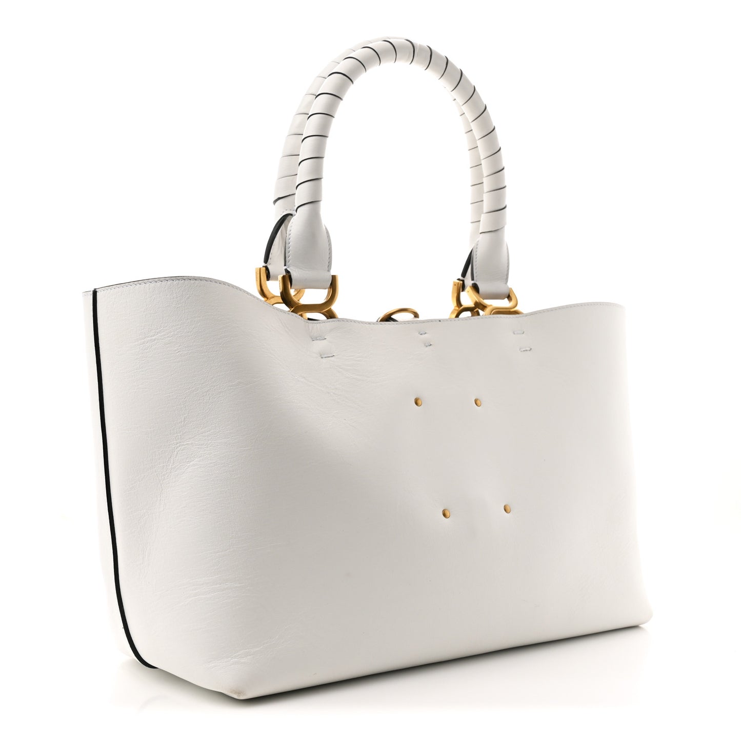 Calfskin Small Marcie Tote White