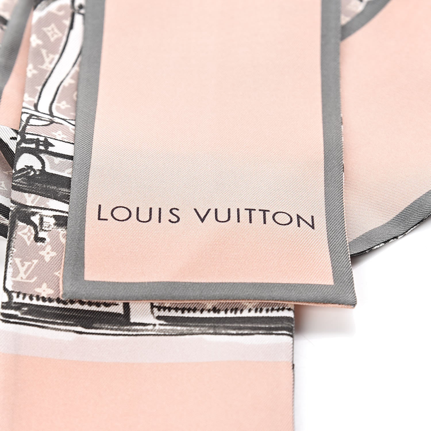 Louis Vuitton Silk Monogram Trunks Bandeau Rose Poudre 3 of 4
