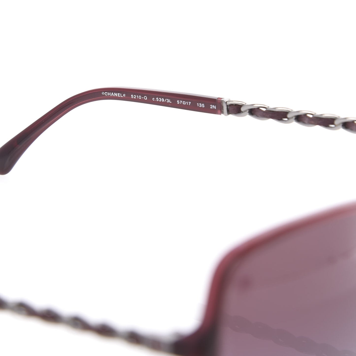 Lambskin Square Chain Sunglasses 5210-Q Red