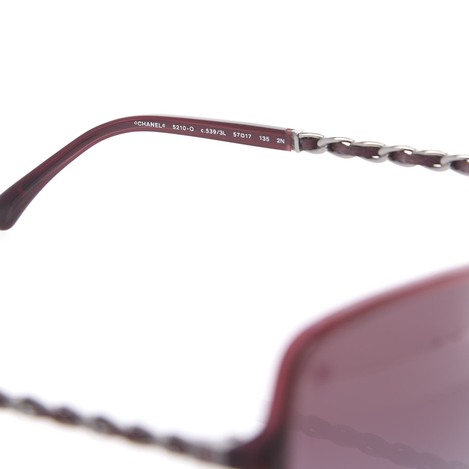 Chanel Lambskin Square Chain Sunglasses 5210-Q Red 5 of 8