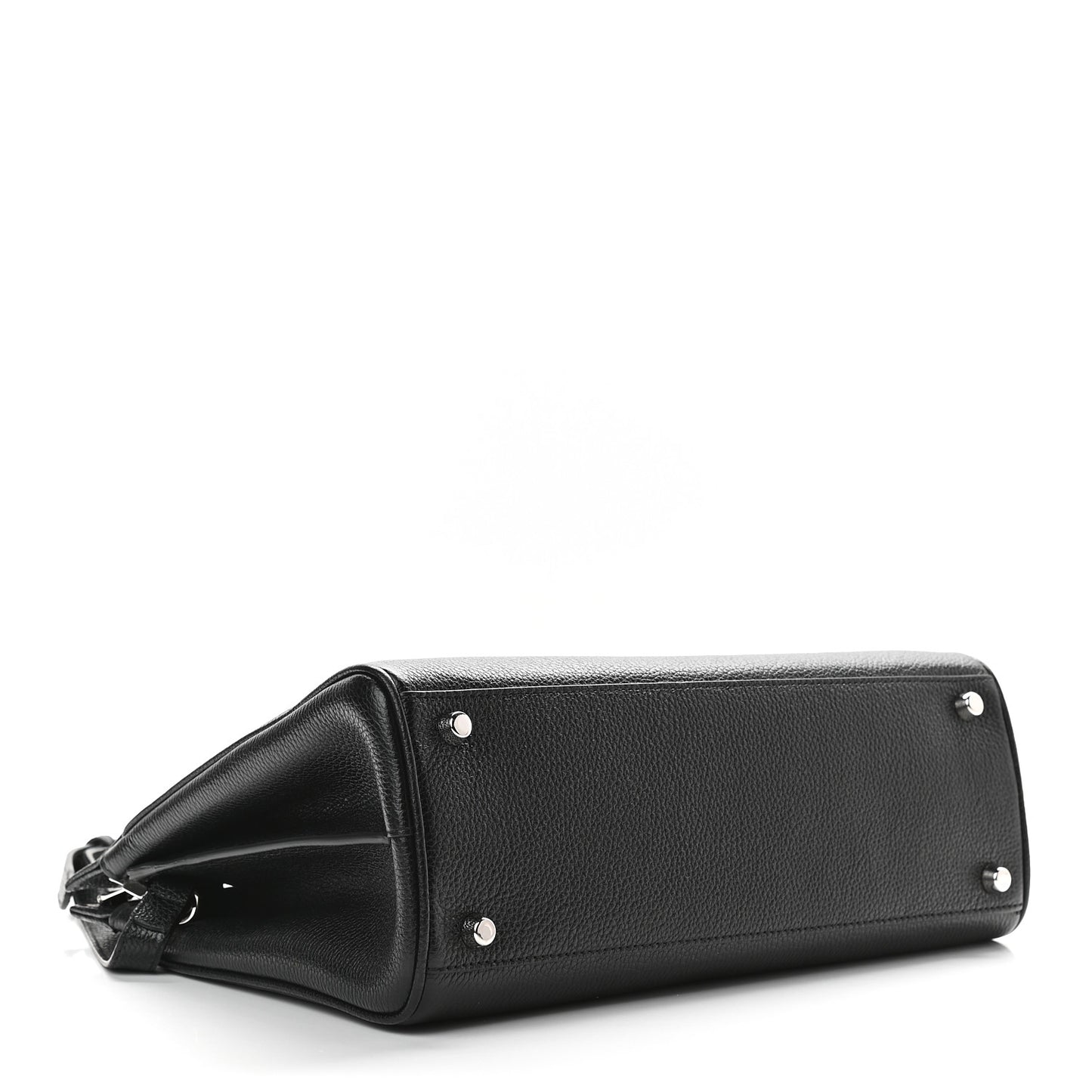 Grainy Calfskin Small Zumi Top Handle Bag Black