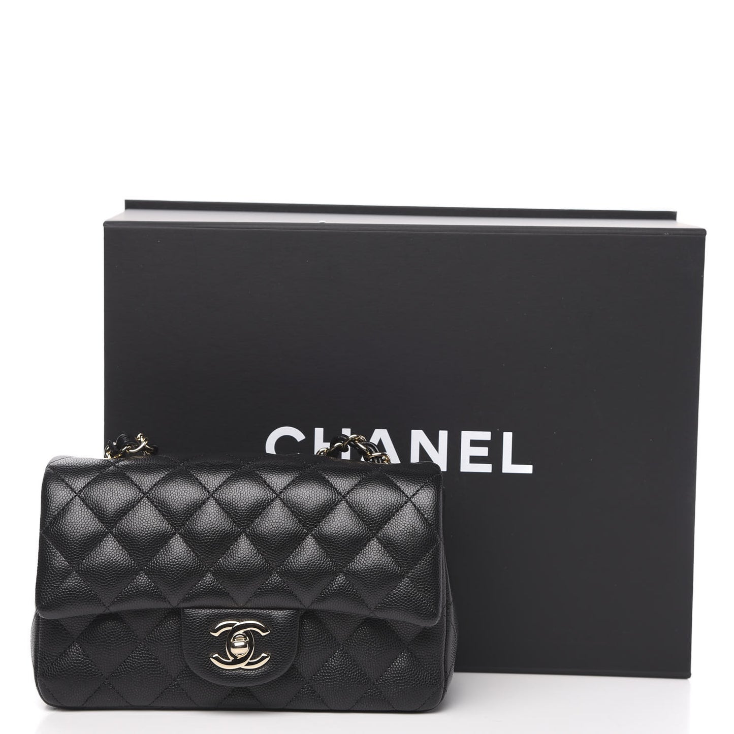 Caviar Quilted Mini Rectangular Flap Black