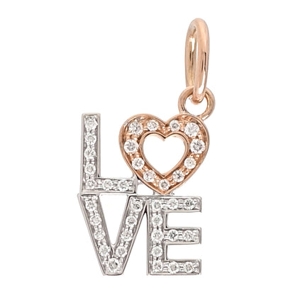 Tiffany 18K Rose White Gold Diamond Love Charm 1 of 3