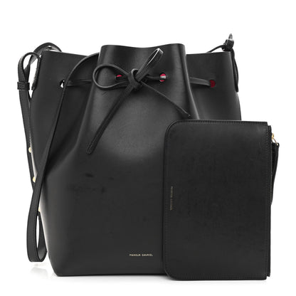 Mansur Gavriel Vegetable Tanned Calfskin Bucket Bag Black Dolly 1 of 12