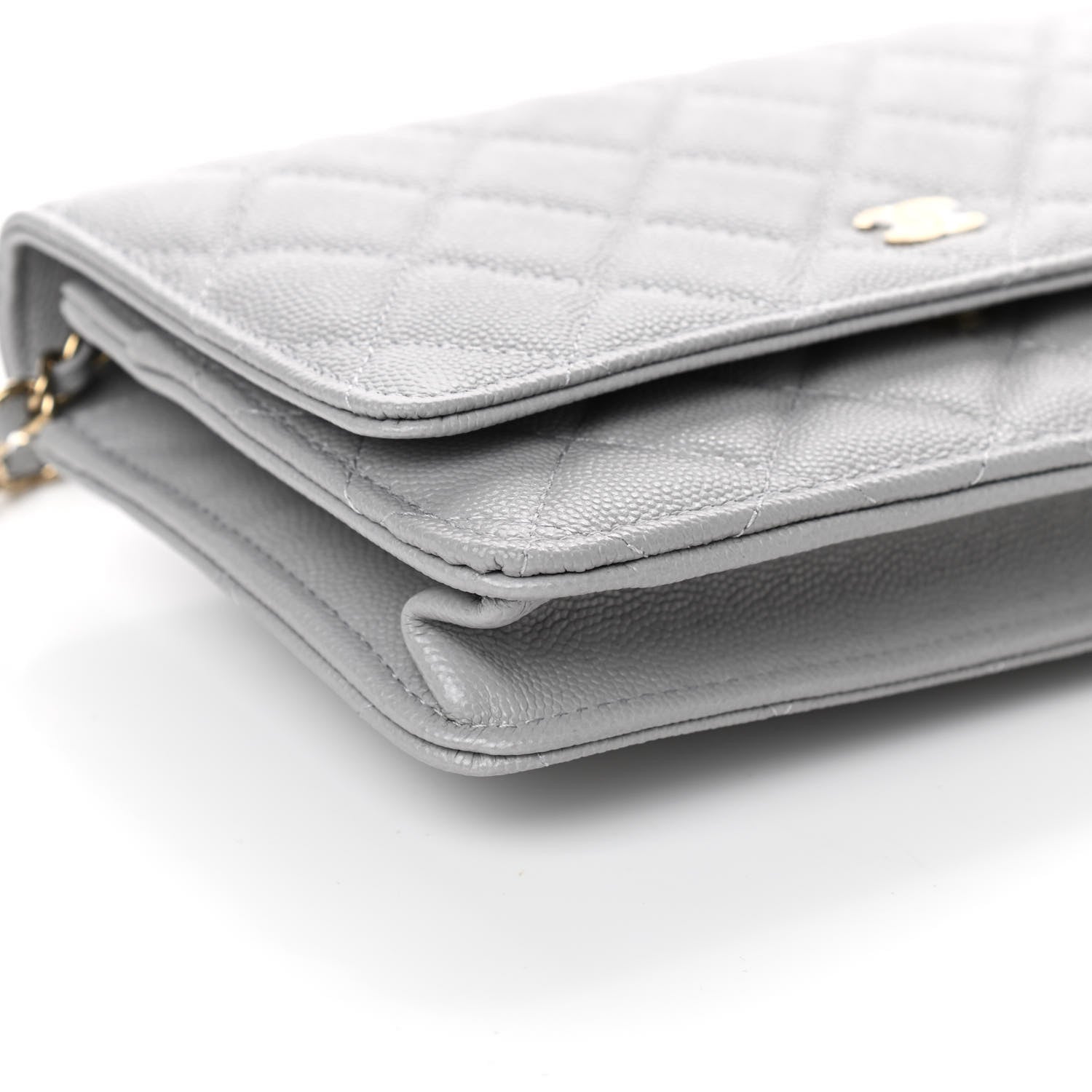 Chanel Caviar Quilted Wallet On Chain WOC Grey 9 of 11