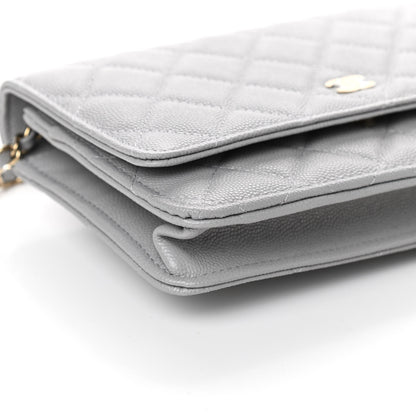 Chanel Caviar Quilted Wallet On Chain WOC Grey 9 of 11