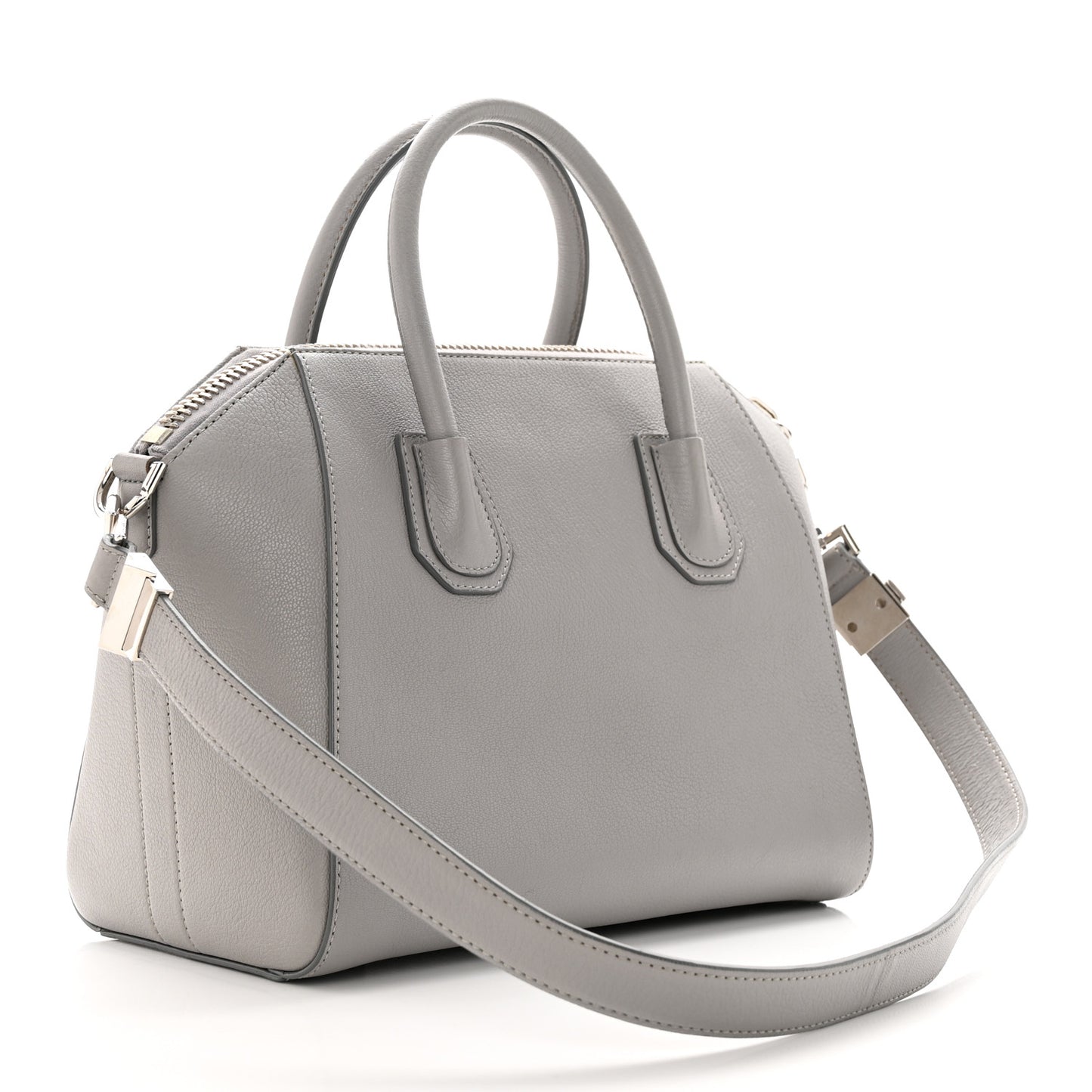 Sugar Goatskin Small Antigona Pearl Grey