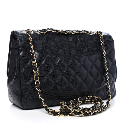 Chanel Caviar Quilted Jumbo Single Flap Black 2 of 8