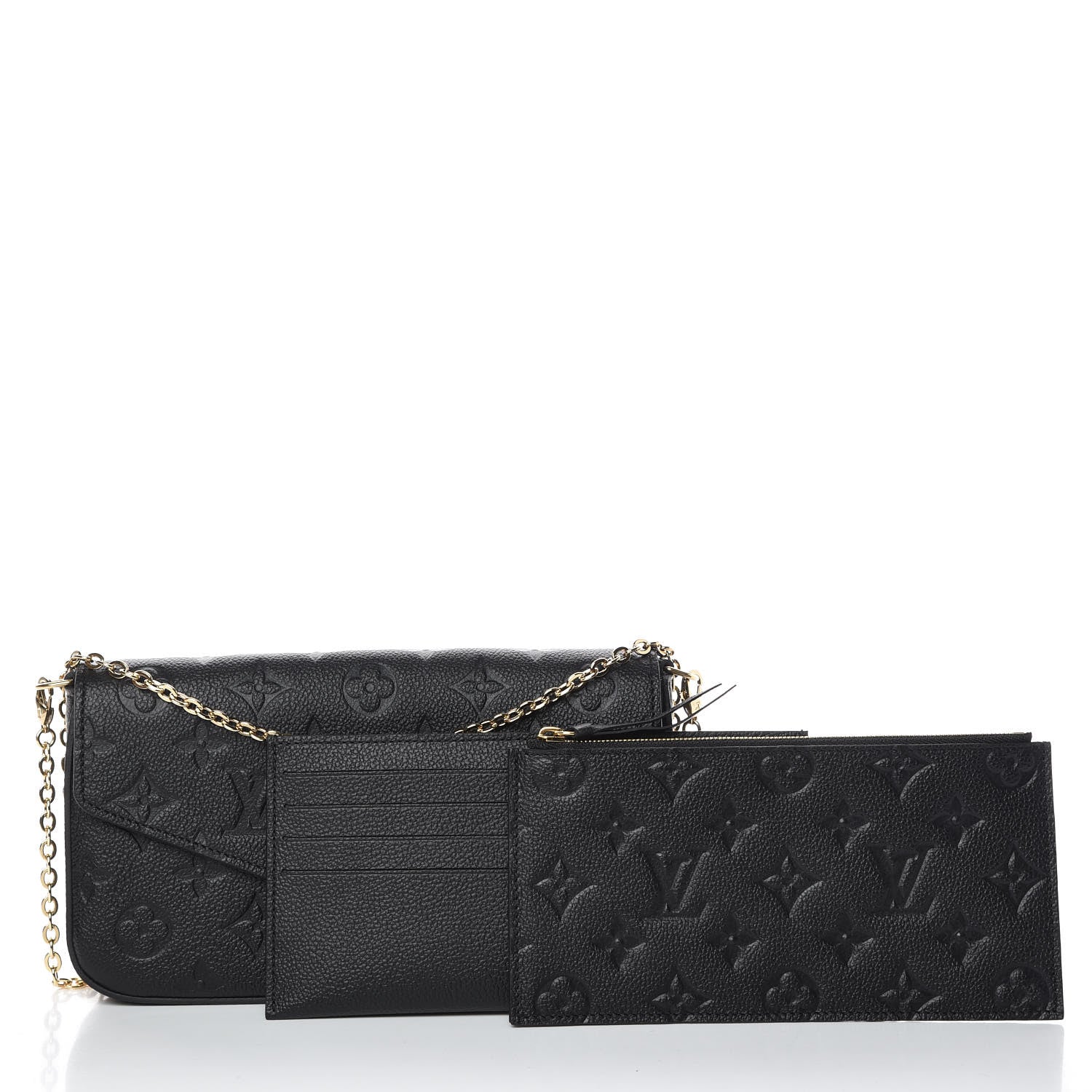 Louis Vuitton Empreinte Pochette Felicie Chain Wallet Black 3 of 12