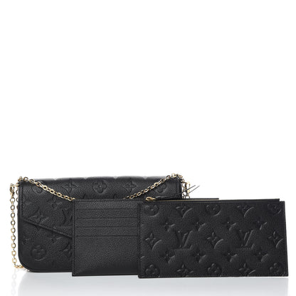 Louis Vuitton Empreinte Pochette Felicie Chain Wallet Black 3 of 12
