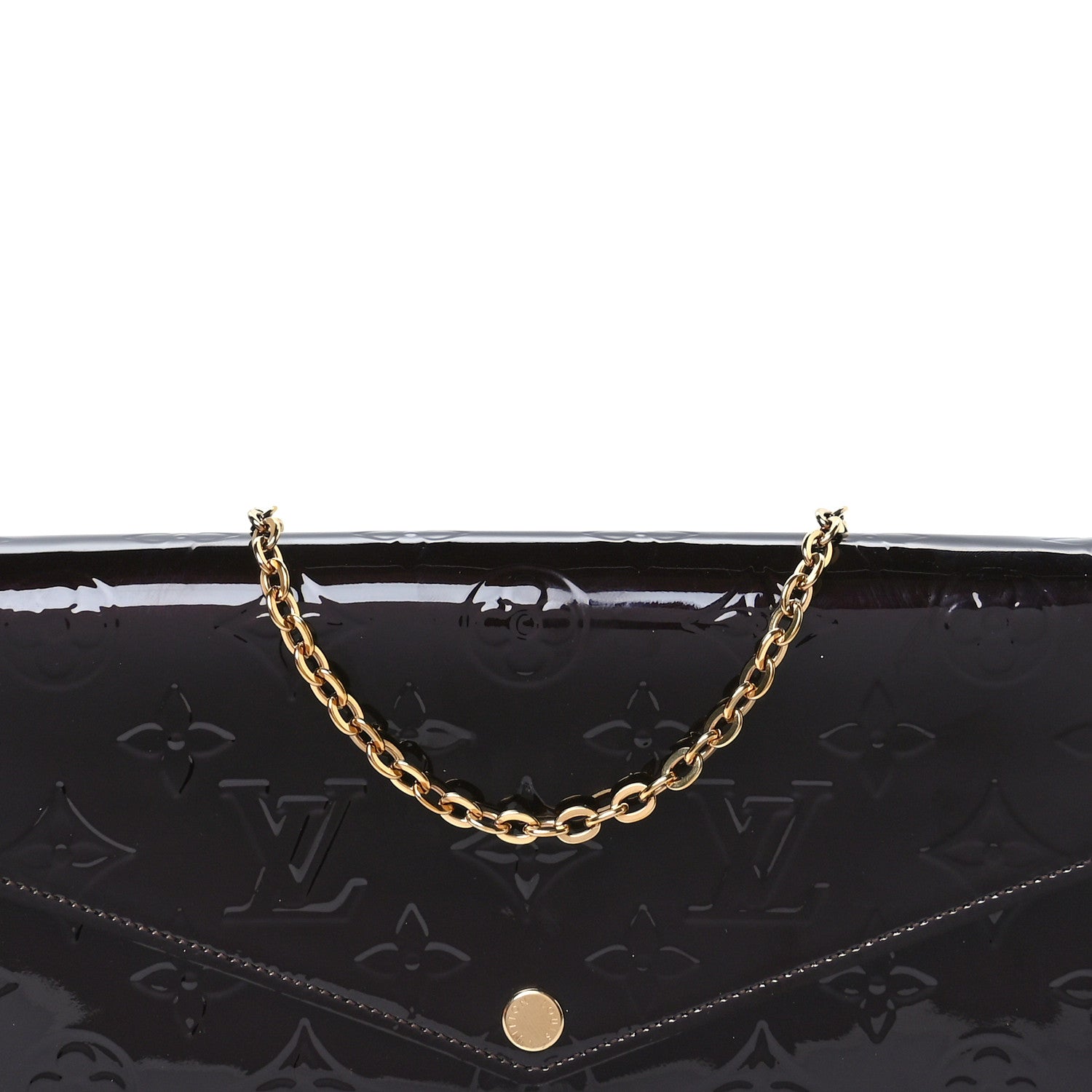 Louis Vuitton Vernis Pochette Felicie Chain Wallet Amarante 9 of 11