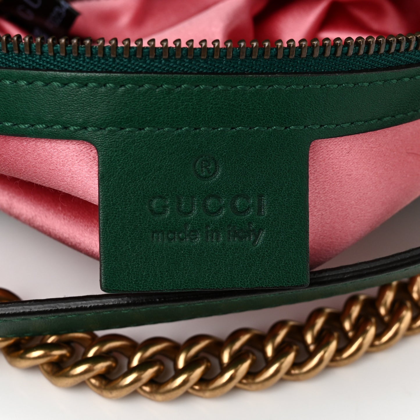 Velvet Matelasse Small GG Marmont Shoulder Bag Emerald