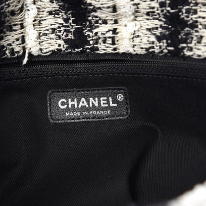 Chanel Aged Calfskin Tweed Inuit Fantasy Fur Tote Black 6 of 9