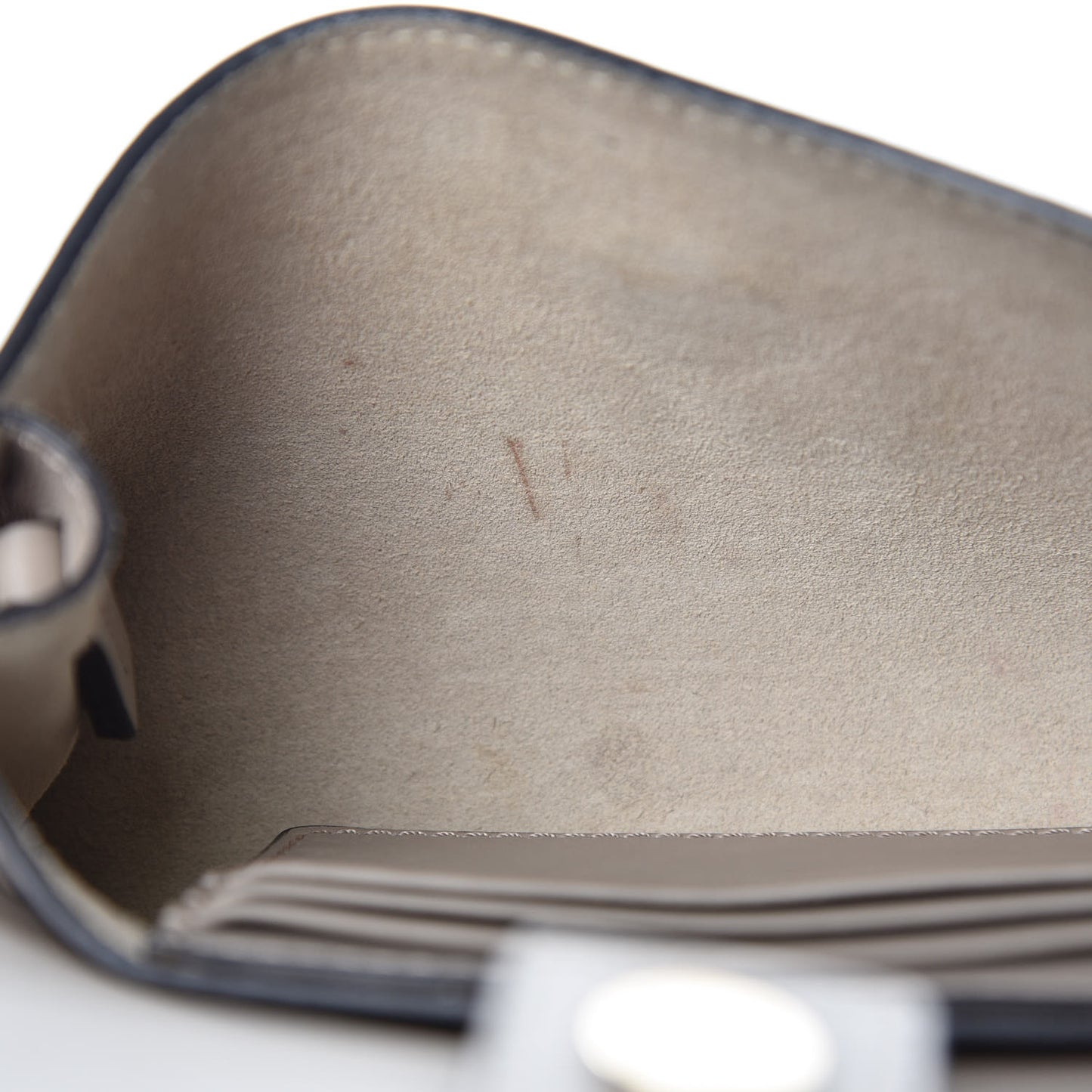 Suede Calfskin Mini Faye Shoulder Bag Motty Grey