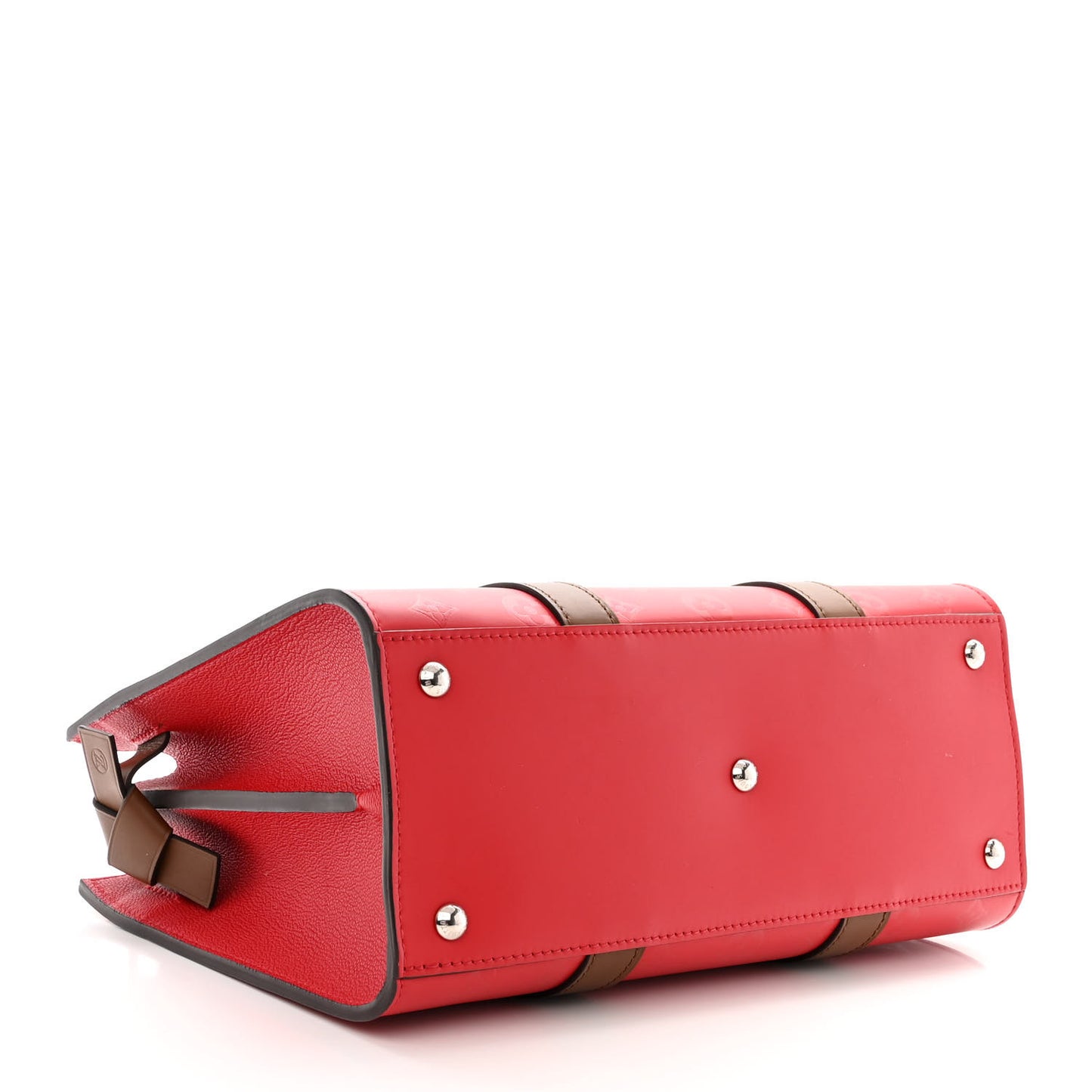 Monogram Cuir Plume Very Tote MM Rubis Noisette