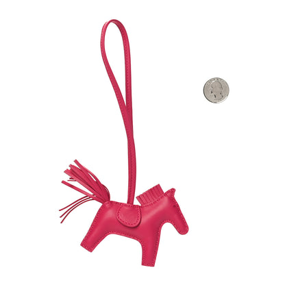 Hermes Milo Lambskin Grigri Rodeo Horse Bag Charm PM Rose Mexico 2 of 3