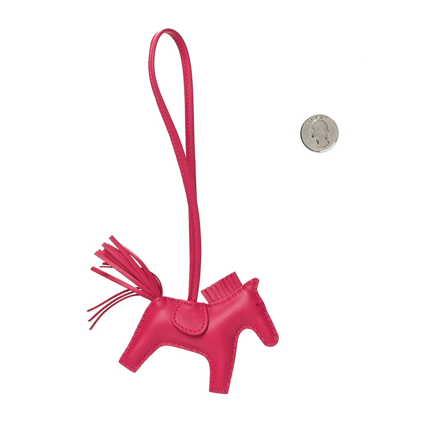 Milo Lambskin Grigri Rodeo Horse Bag Charm PM Rose Mexico
