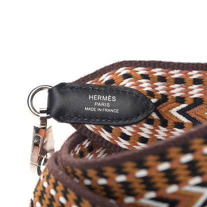 Hermes Toile Swift Sangle Allegro 50mm Shoulder Strap Sesame White Black 3 of 5