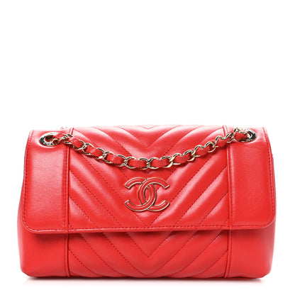 Chanel Calfskin Quilted Medium Daily Chevron Flap Red 1 of 12