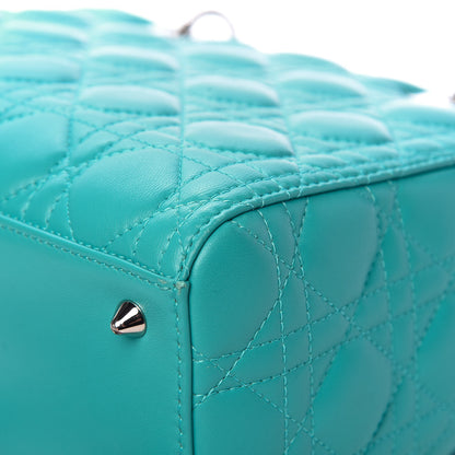 Christian Dior Lambskin Cannage Medium Lady Dior Turquoise 11 of 12