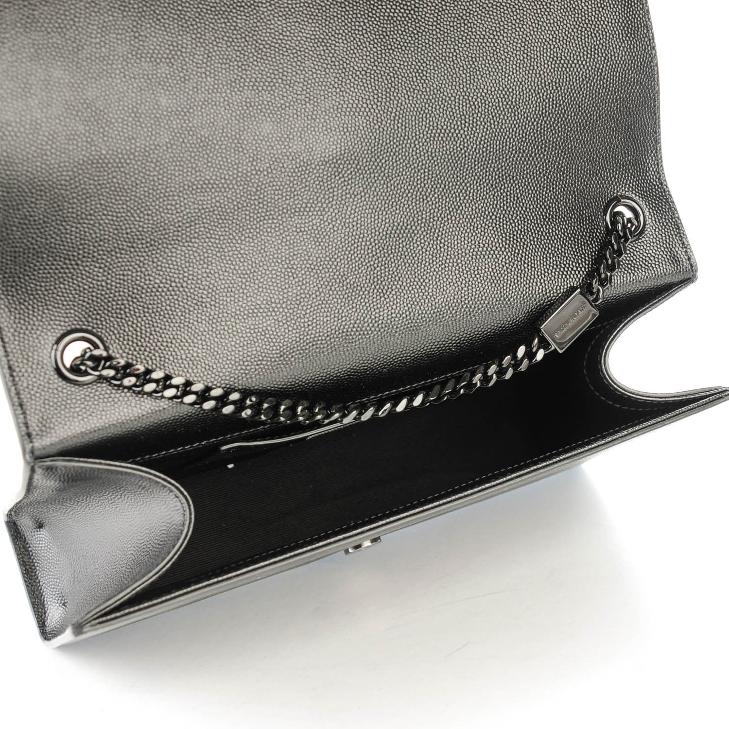 Saint Laurent Grain De Poudre Medium Classic Monogram Kate Satchel Black 5 of 7