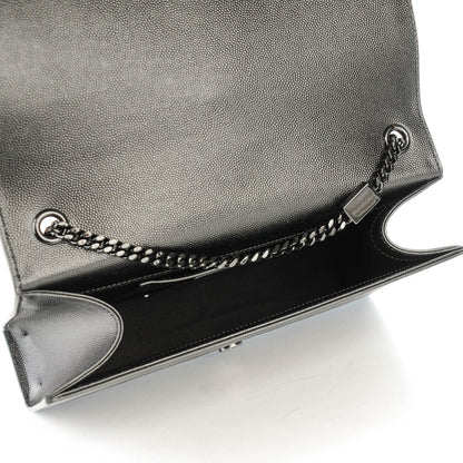 Saint Laurent Grain De Poudre Medium Classic Monogram Kate Satchel Black 5 of 7