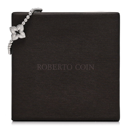 Roberto Coin 18K White Gold Diamond Small Venetian Princess Flower Stretch Bracelet 4 of 4