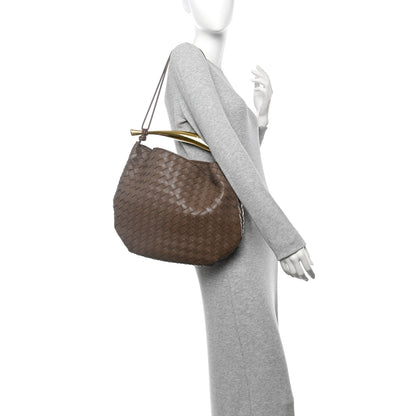 Bottega Veneta Nappa Intrecciato Medium Sardine Bag Taupe Grey 2 of 12