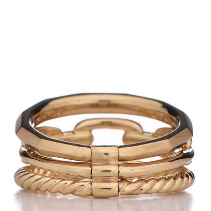 David Yurman 18K Yellow Gold Diamond 9.5mm Stax Three-Row Ring 49 5 4 of 7