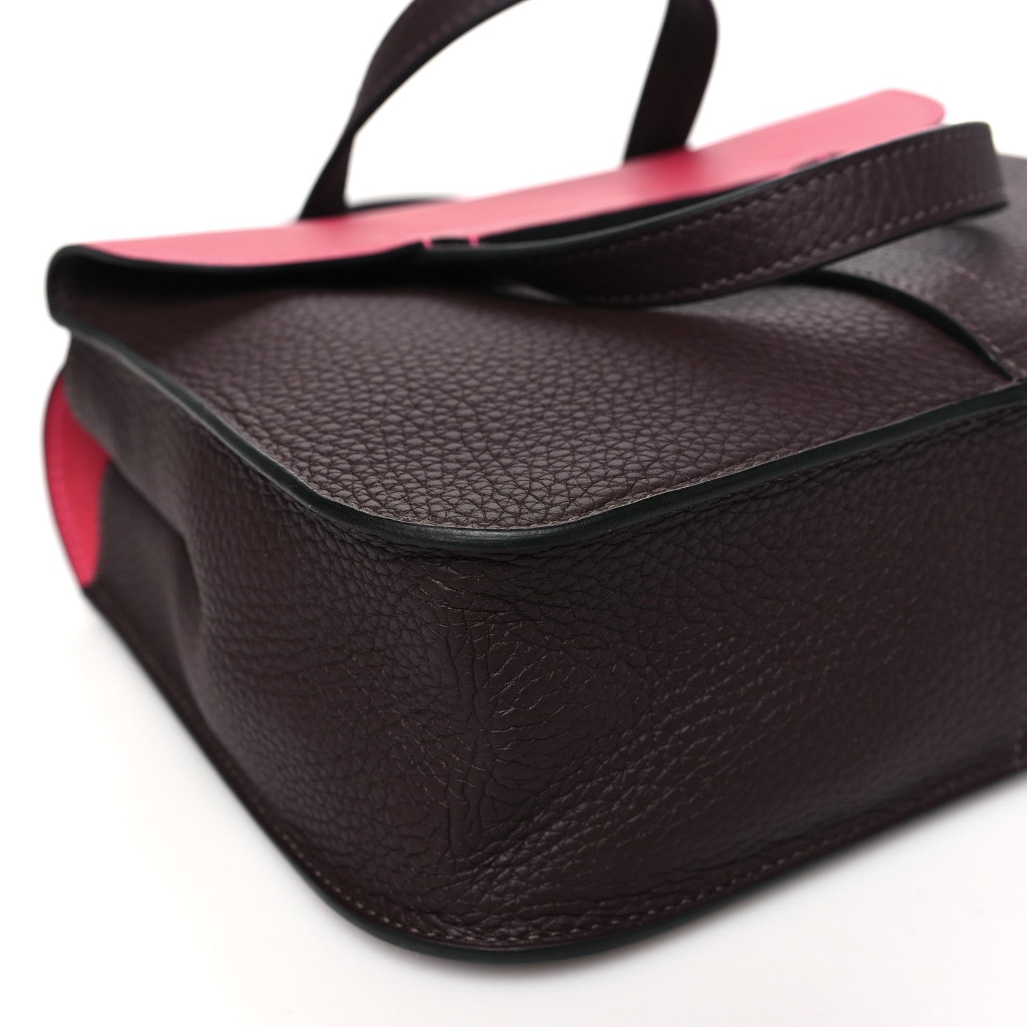 Hermes Taurillon Clemence Verso Halzan 25 Rouge Sellier Framboise