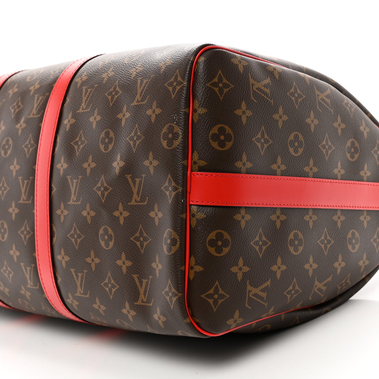 Calfskin Monogram Keepall Bandouliere 50 Coquelicot