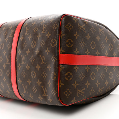 Louis Vuitton Calfskin Monogram Keepall Bandouliere 50 Coquelicot 7 of 9