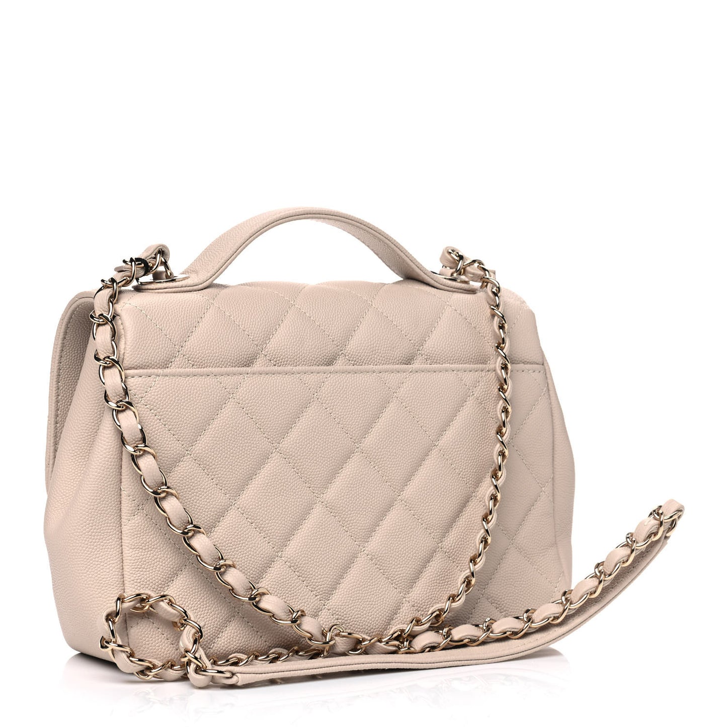 Caviar Quilted Medium Business Affinity Flap Beige
