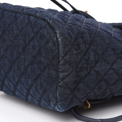 Chanel Washed Denim Quilted Large Urban Spirit Backpack Dark Blue 9 of 15