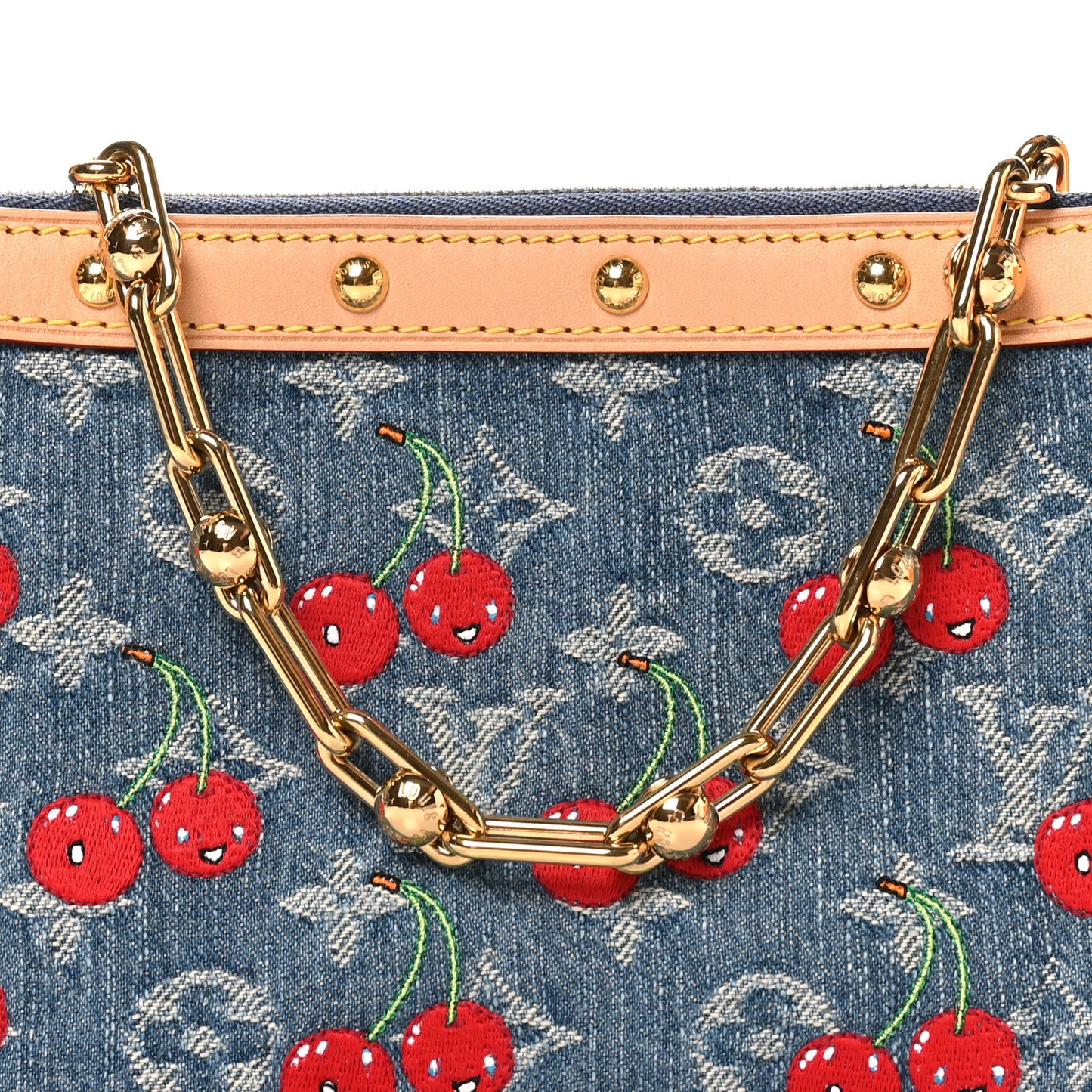 LV X TM Monogram Denim Cerises Pochette Accessories Blue