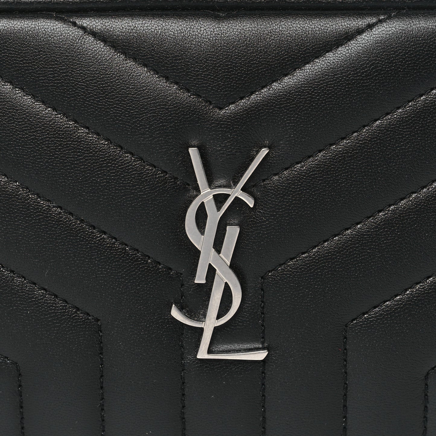 Lambskin Y Quilted Monogram Loulou Cosmetic Case Black