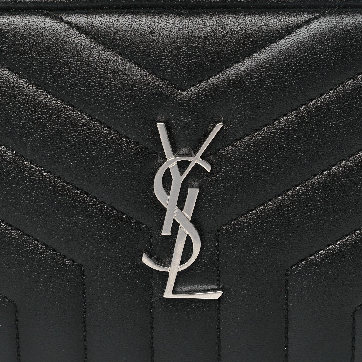 Saint Laurent Lambskin Y Quilted Monogram Loulou Cosmetic Case Black 8 of 11