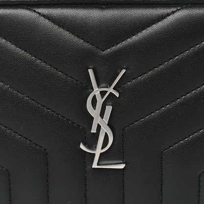 Saint Laurent Lambskin Y Quilted Monogram Loulou Cosmetic Case Black 8 of 11