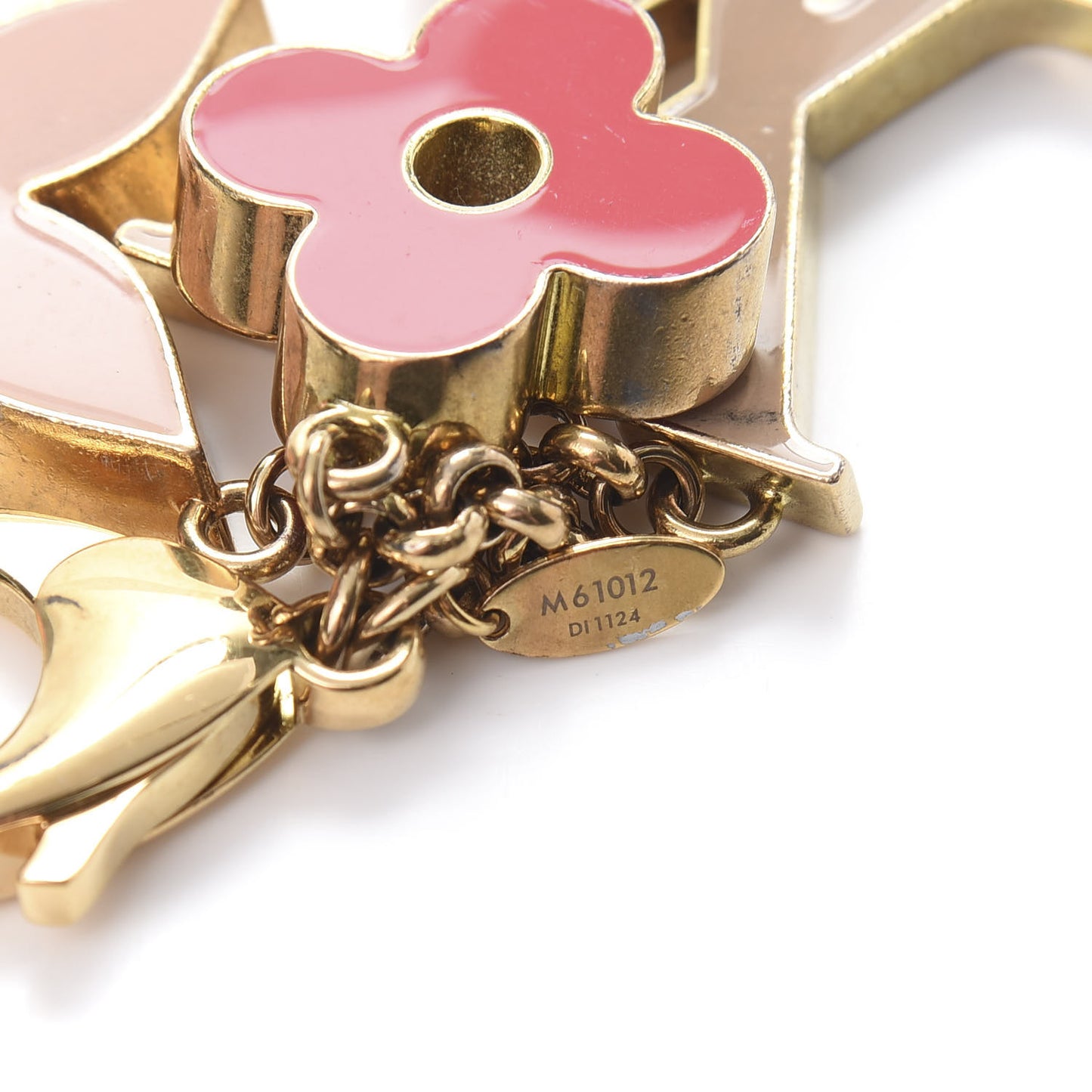 Fleur De Monogram Bag Charm Pink